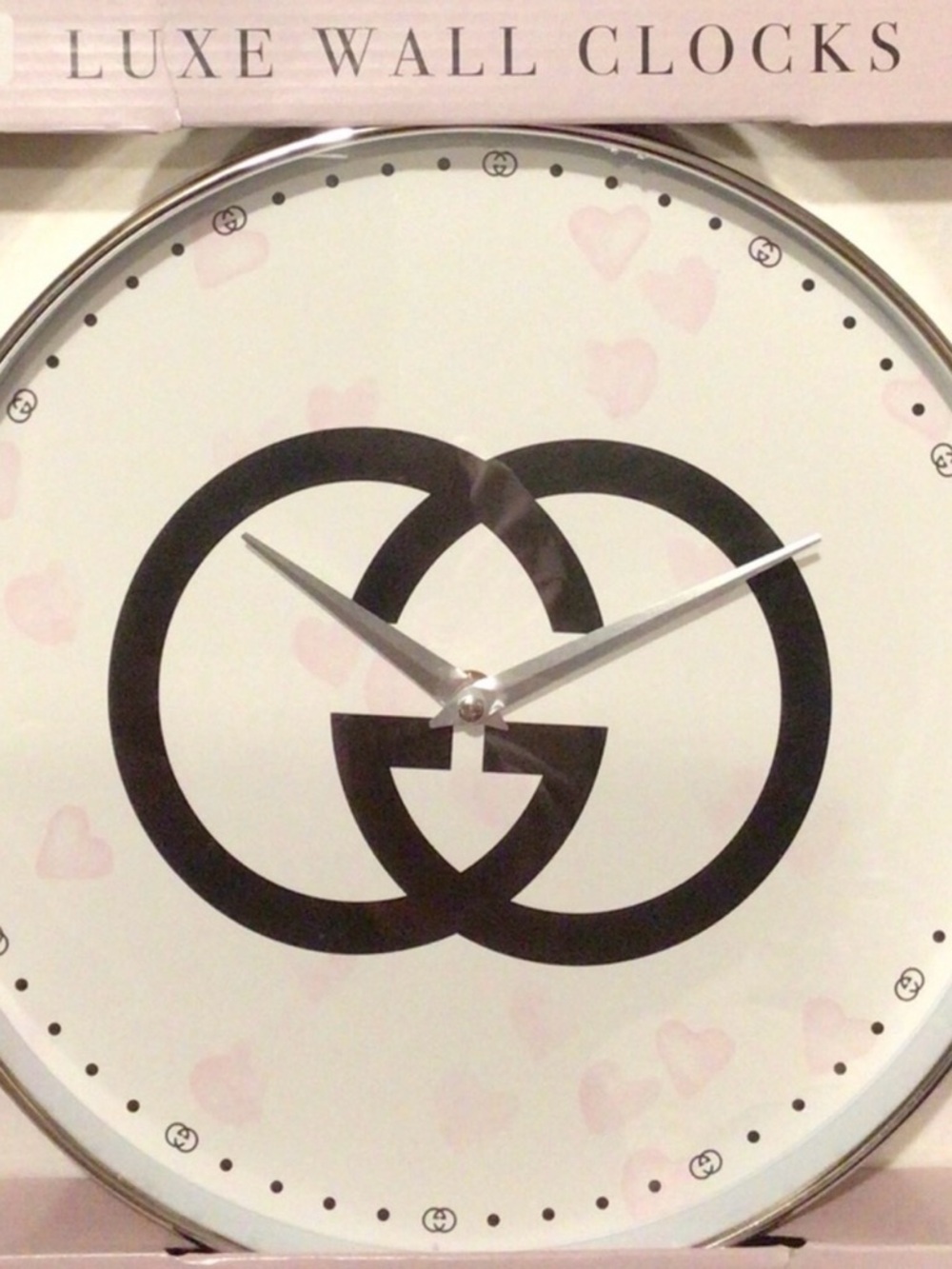 Luxe GG Wall Clock — White & Black Modern Wall Decor - NWT
